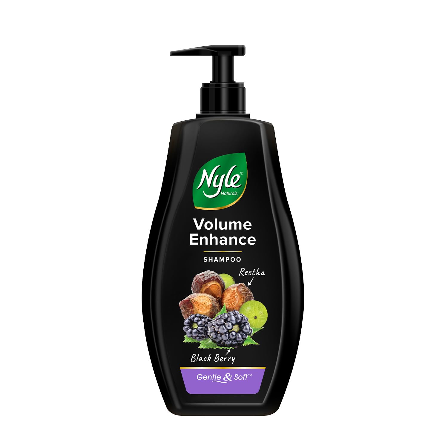 Nyle Naturals Volume Enhance Anti Hairfall Shampoo, With Reetha And Blackberry, Gentle and soft shampoo, PH balanced and Paraben free, 800ml