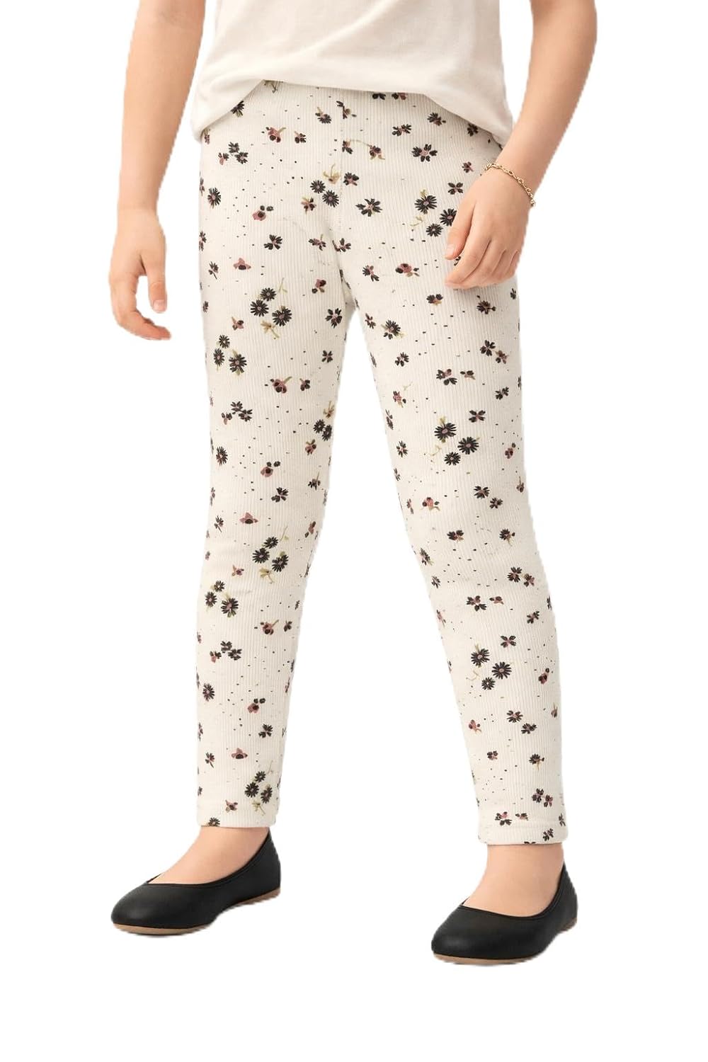 Symbol Girl's Cotton Ribbed Stretchable Leggings | Ankle Length | Aged 2-14 Years