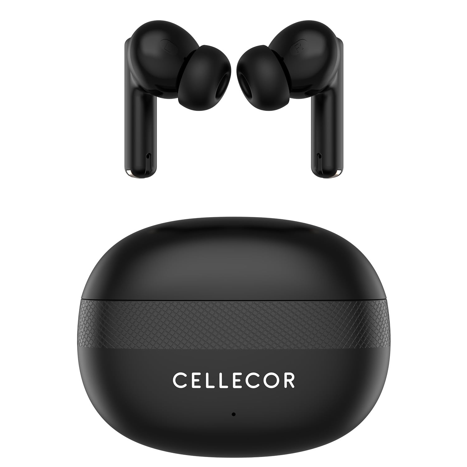 CELLECOR BROPODS C105 Tune TWS with 45 Hrs Playtime, Noise Cancellation, Auto-Connect, Touch Controls, 13mm Drivers, 50ms Low Latency Game Mode, Fast Charging-Type-C, BT- 5.3v (Black)