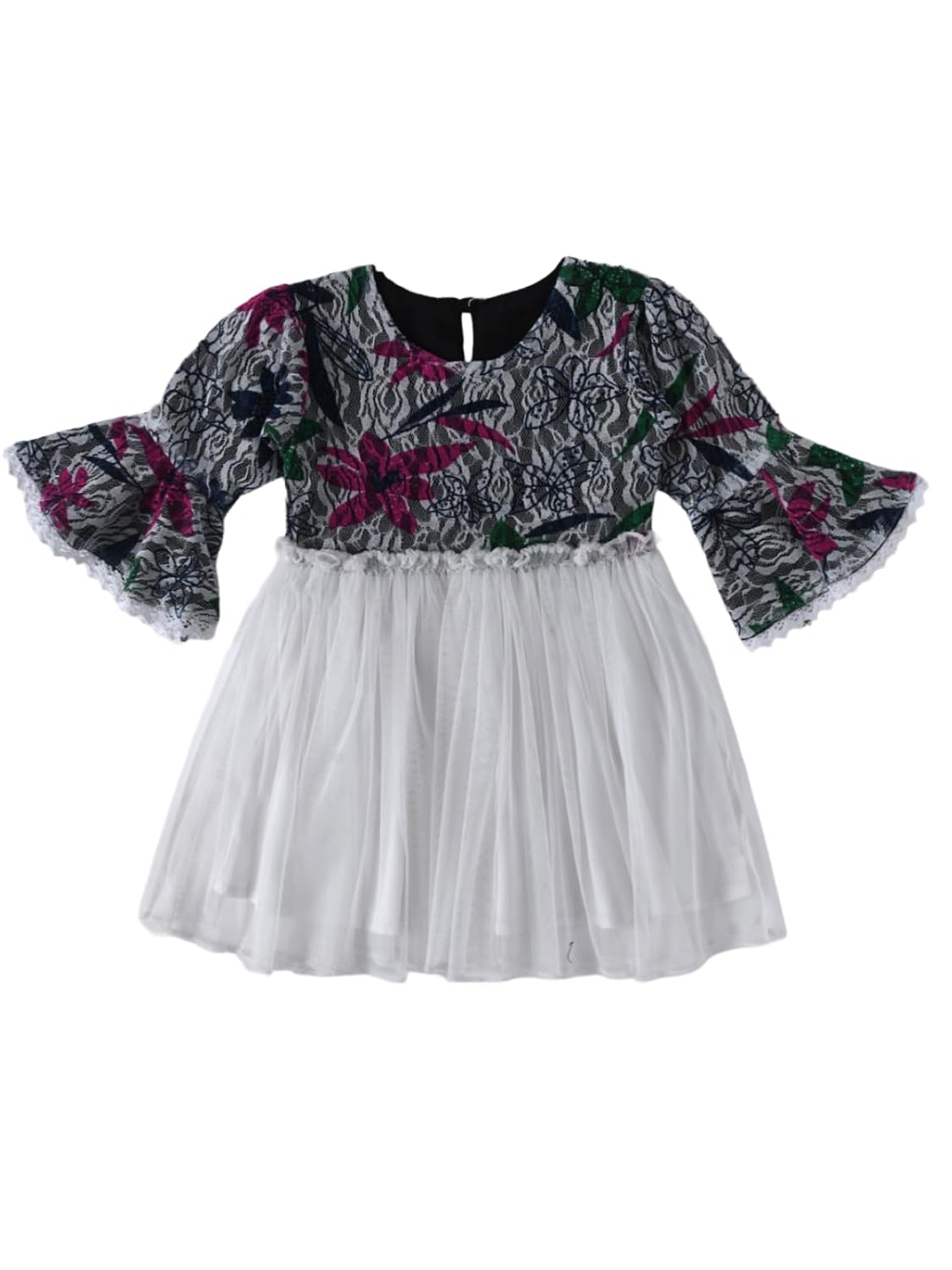 mini mama Girl's Satin A-Line Midi Special Occasion Dress