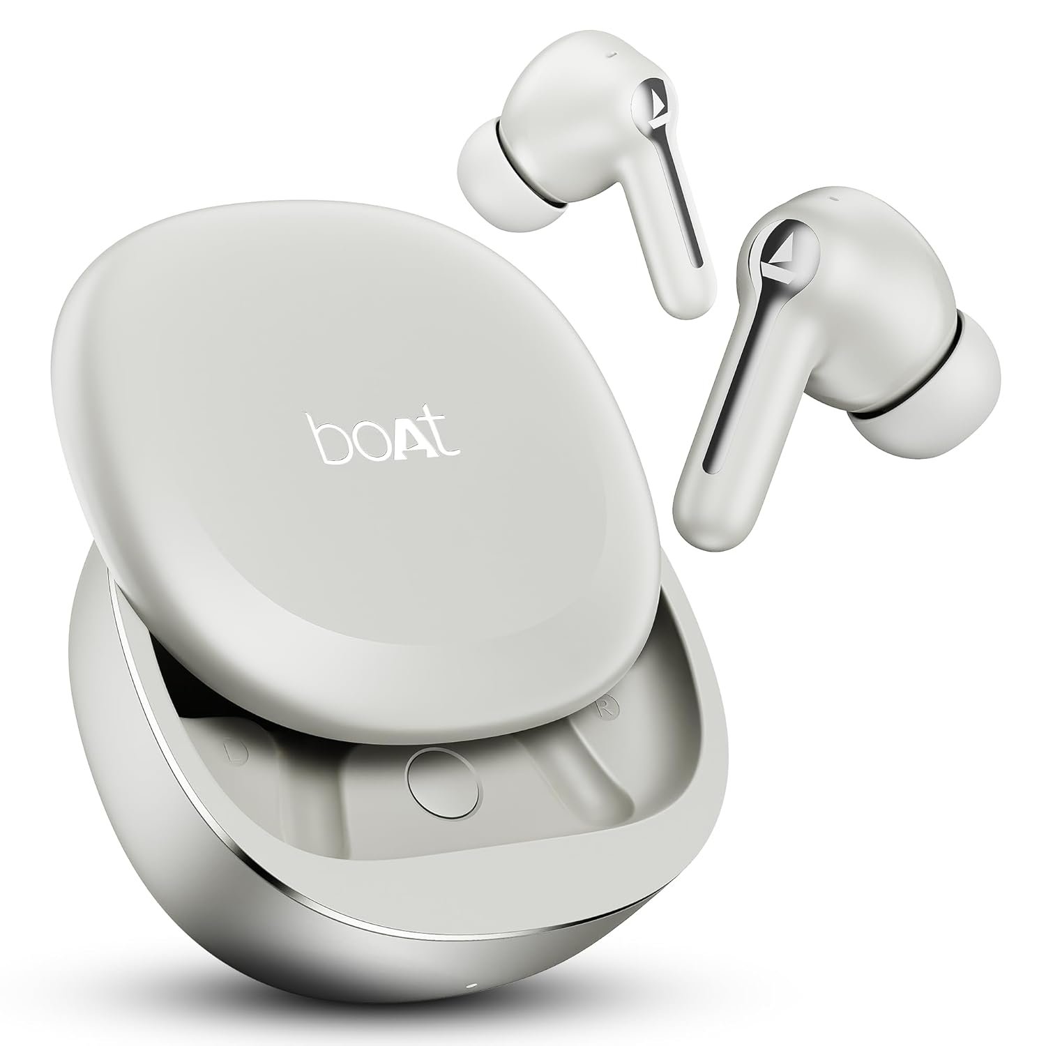 Boat 2025 Launch Airdopes Prime 511, Volume Swipe Control, 50hrs Battery, 4Mics ENx, Multipoint Connection, App Support, Bluetooth Earbuds, TWS Ear Buds Wireless Earphones with mic (Zinc White)