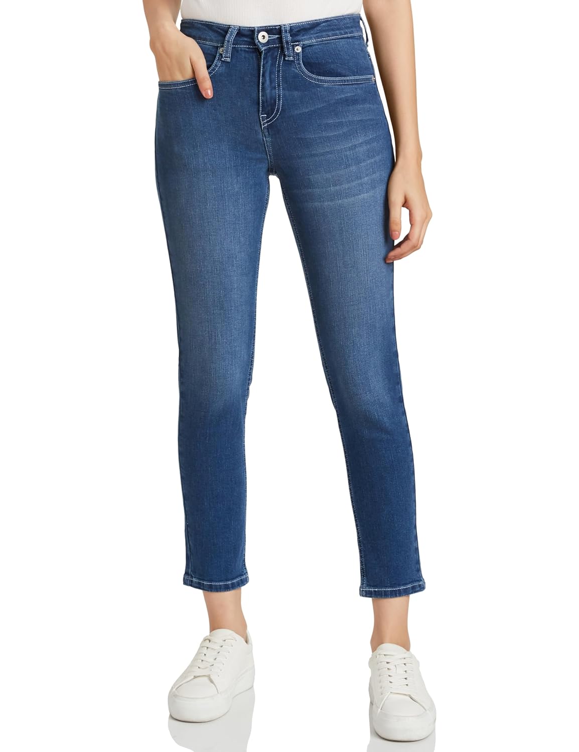 Symbol Women's Slim Fit Jeans (Mid Rise | Ankle Length | Stretchable Fabric)