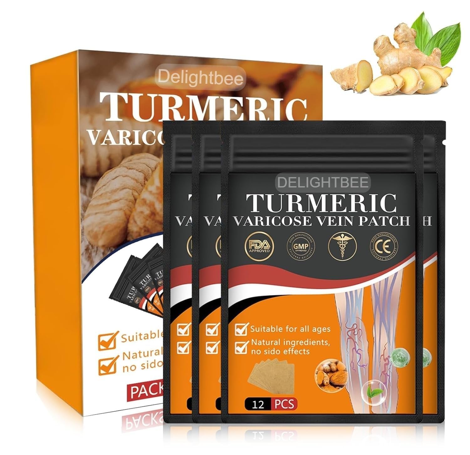 Premium Varicose Veins Patches Dredge Vein Smoothing Varicose Veins Reduce Swelling Relieve Pain Instant Relief From Muscular Pain Improve Blood Circulation Skin Friendly (PACK OF 1 (12pcs))