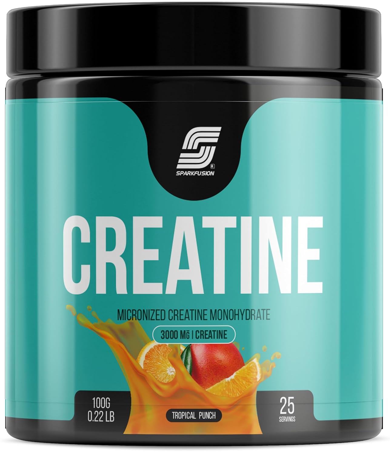 Sparkfusion Micronized Creatine Monohydrate Powder for Muscle Growth | Strength, Fast Recovery, 99.98% Lab‑Tested | Supports Lean Mass, Performance for Men & Women | Tropical Punch, 100 g