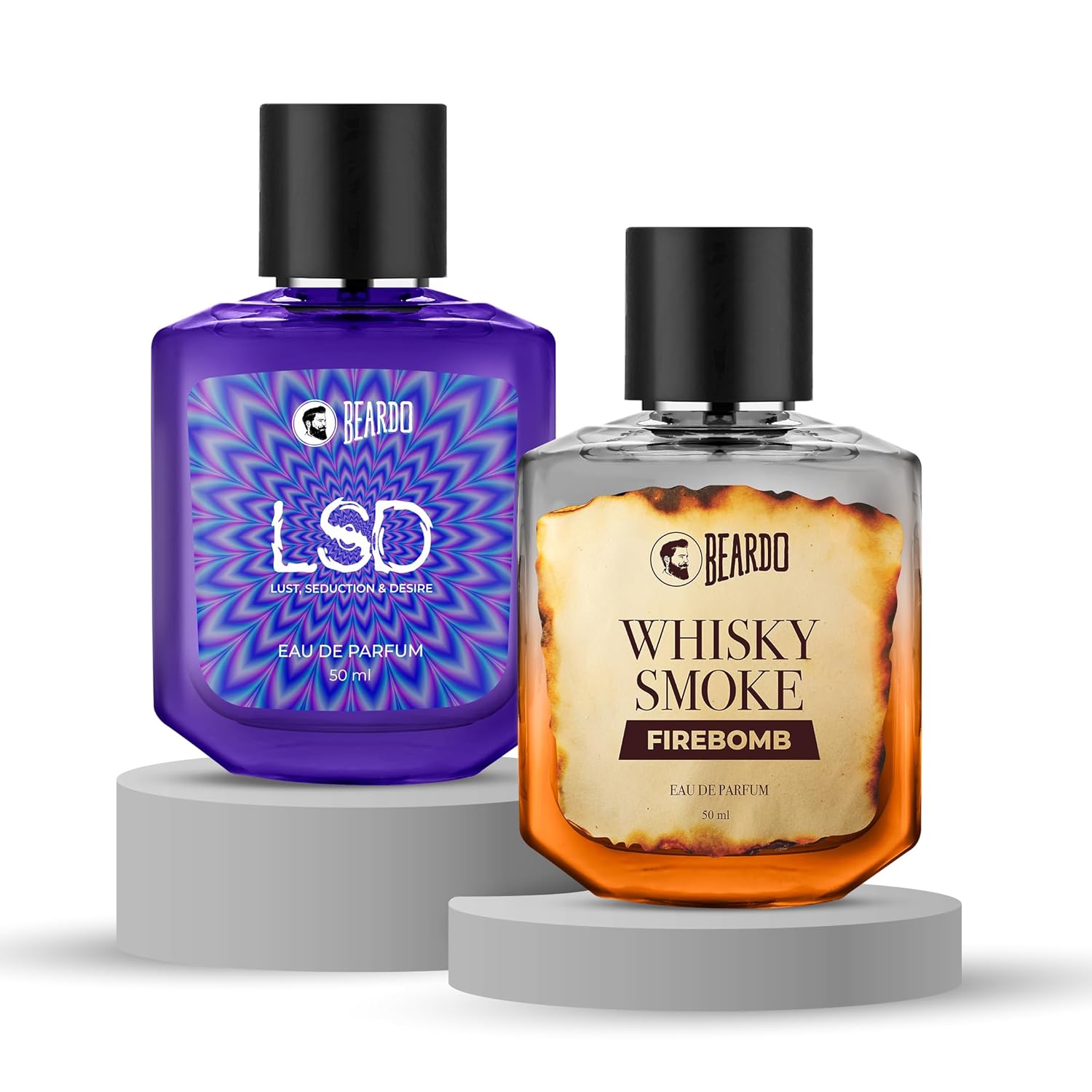 Beardo LSD x Firebomb Edition Perfume Combo for Men (50ml x 2) | Long Lasting Fragrance | Long Lasting Perfume for Men | Gift for Men | Gift for Friend