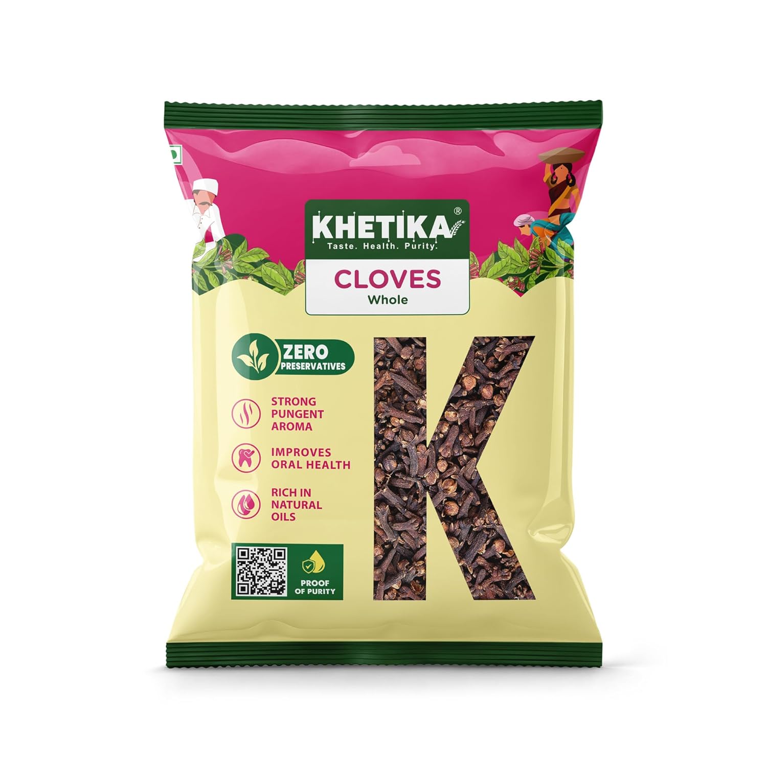 Khetika Whole Clove (Laung) 100g | No Artificial Colours | Natural Lavang | Preservatives Free | No Artificial Colours, Natural Laung, Preservatives Free