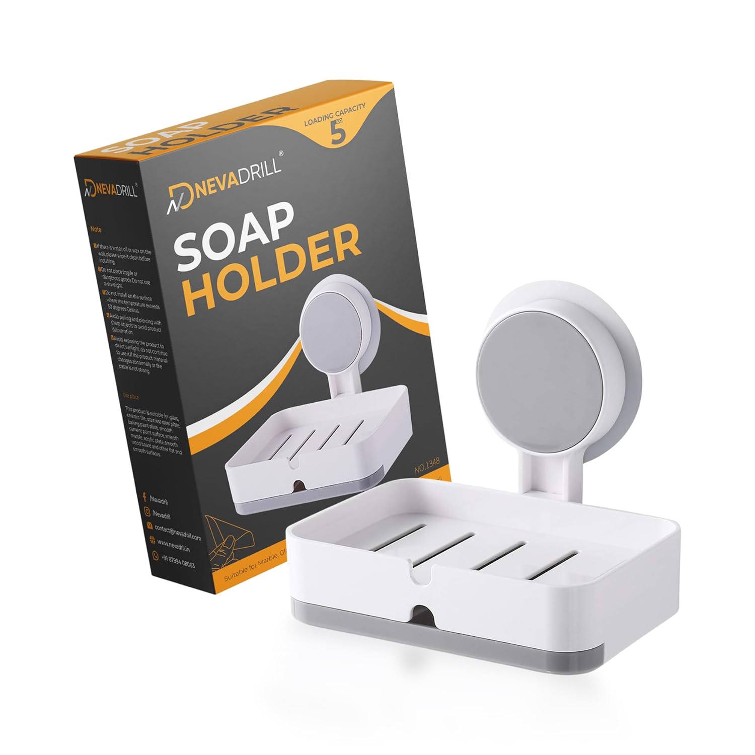 Soap Holder for Bathroom, Non-Drill Wall Mount Magic Sticker Self Adhesive Soap Stand for Bathroom with Removable Drain Tray acrylonitrile butadiene styrene abs