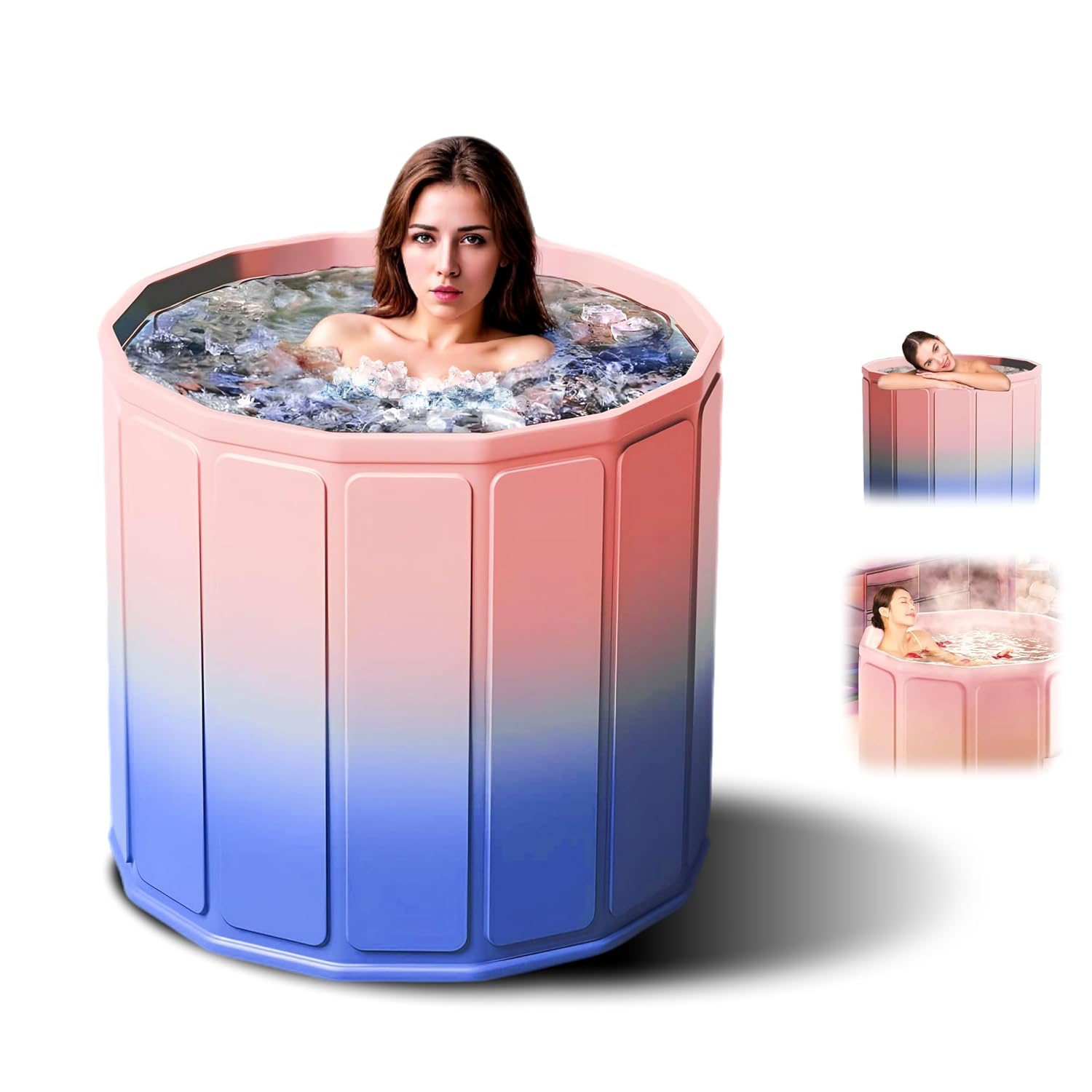 Bath Tub for Adult for Bathroom, Foldable SPA Tub for Home Use with Drainage Hole, Thickened Insulated Ice Bath Tub, Inflatable BathTub for Adults, Ice BathTub for Adults