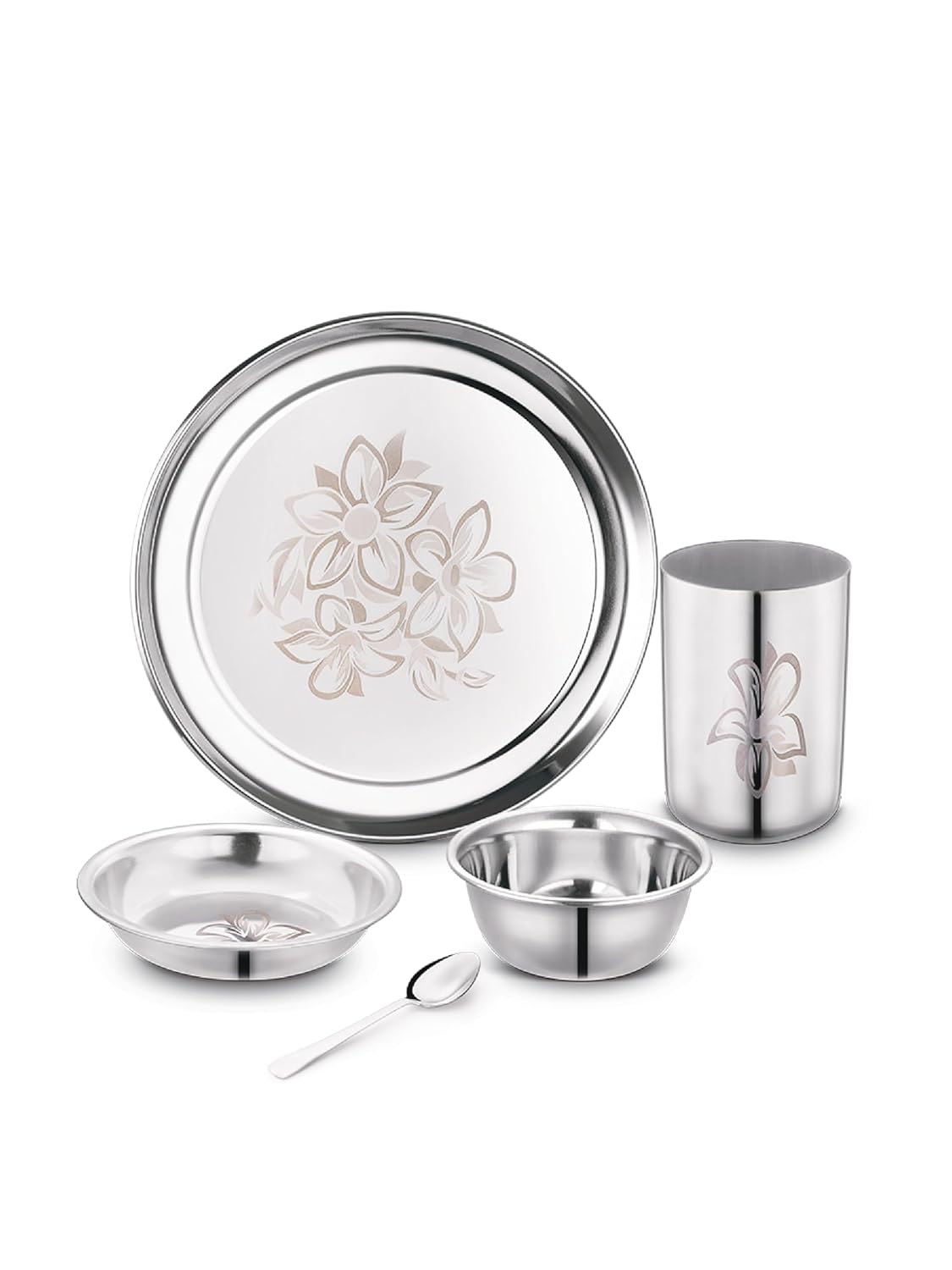Classic Essentials Stainless Steel Dinner Set|Heavy Gauge|Kitchen Set|Permanent Laser-Glory