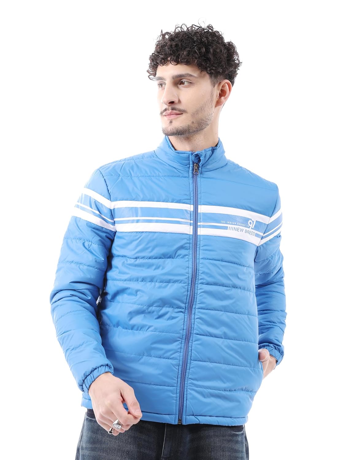 The Indian Garage Co Men Slim Fit Colourblocked Puffer Jackets