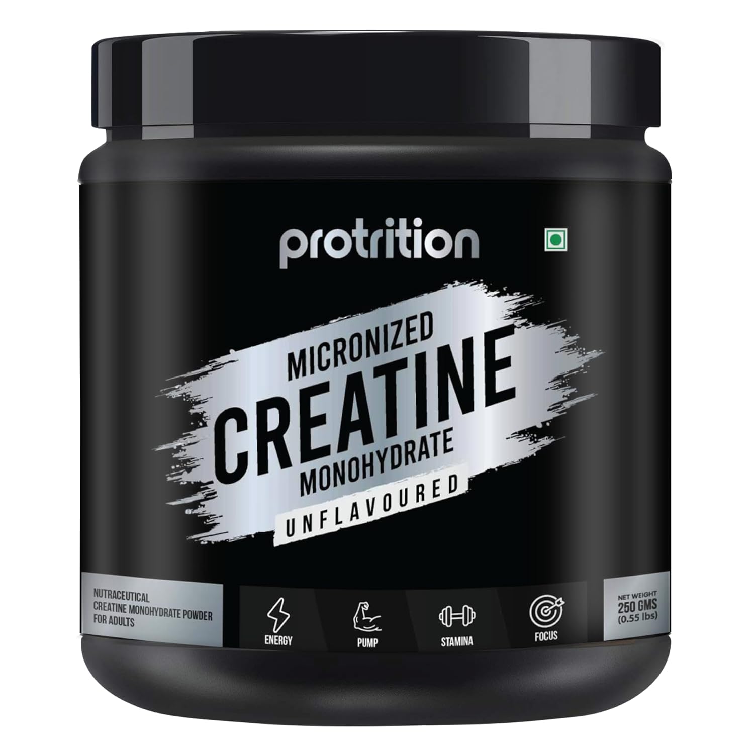 Micronized Creatine Monohydrate Powder | Unflavoured - 250g (83 Servings)| 3g of 100% Creatine Monohydrate Per Serve | Pre-workout Supplement for Athletic Performance, Power & Strength