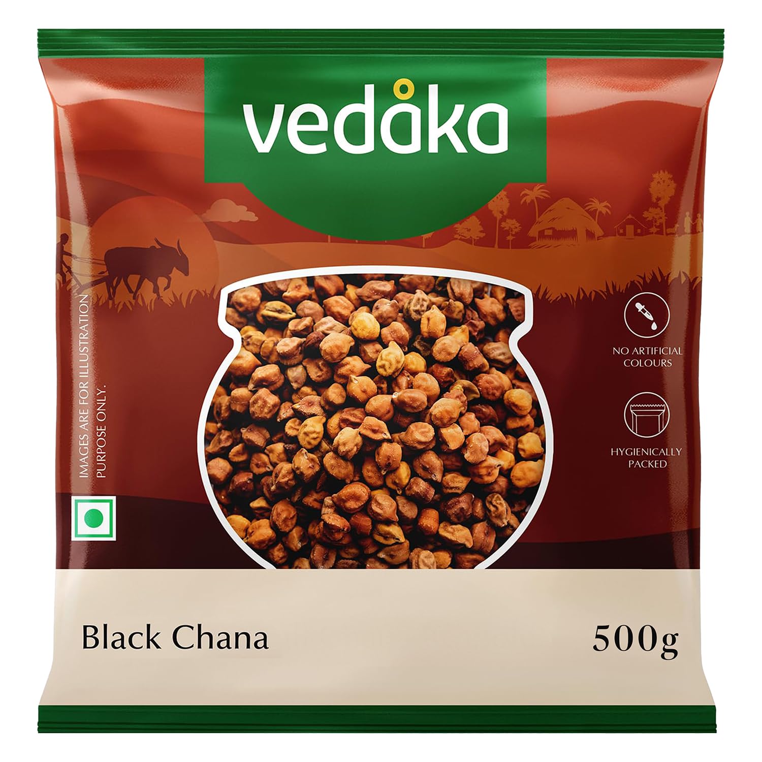Vedaka Popular Unpolished Black Chana, 500 g