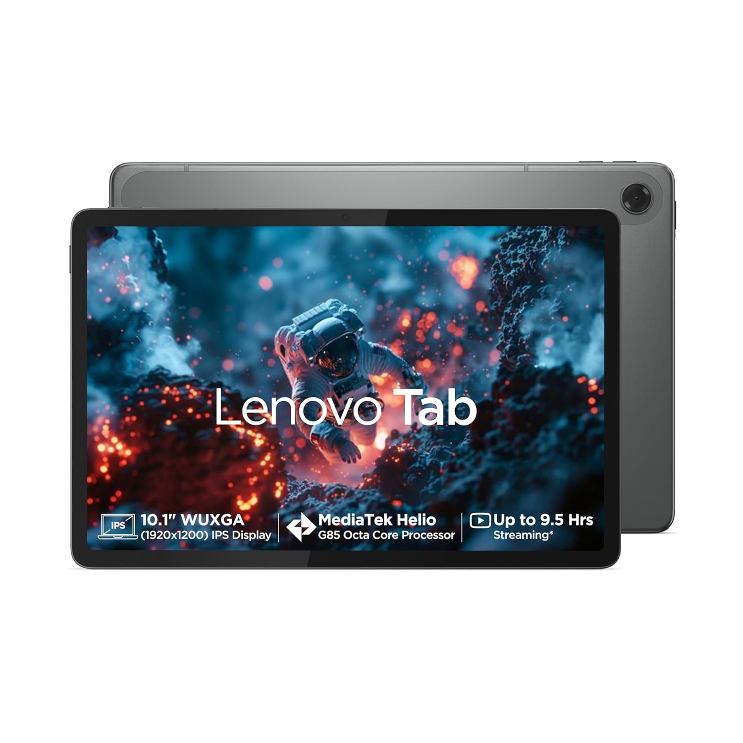 Lenovo Tab 10.1' Display, 4G (LTE) + Wi-Fi (Calling)| 4 GB RAM+64 GB ROM (Expandable up to 1 TB), MediaTek Helio G85,Metal Body, Dual Speakers with Dolby Atmos, Android 14, 5100mAh Battery, Grey