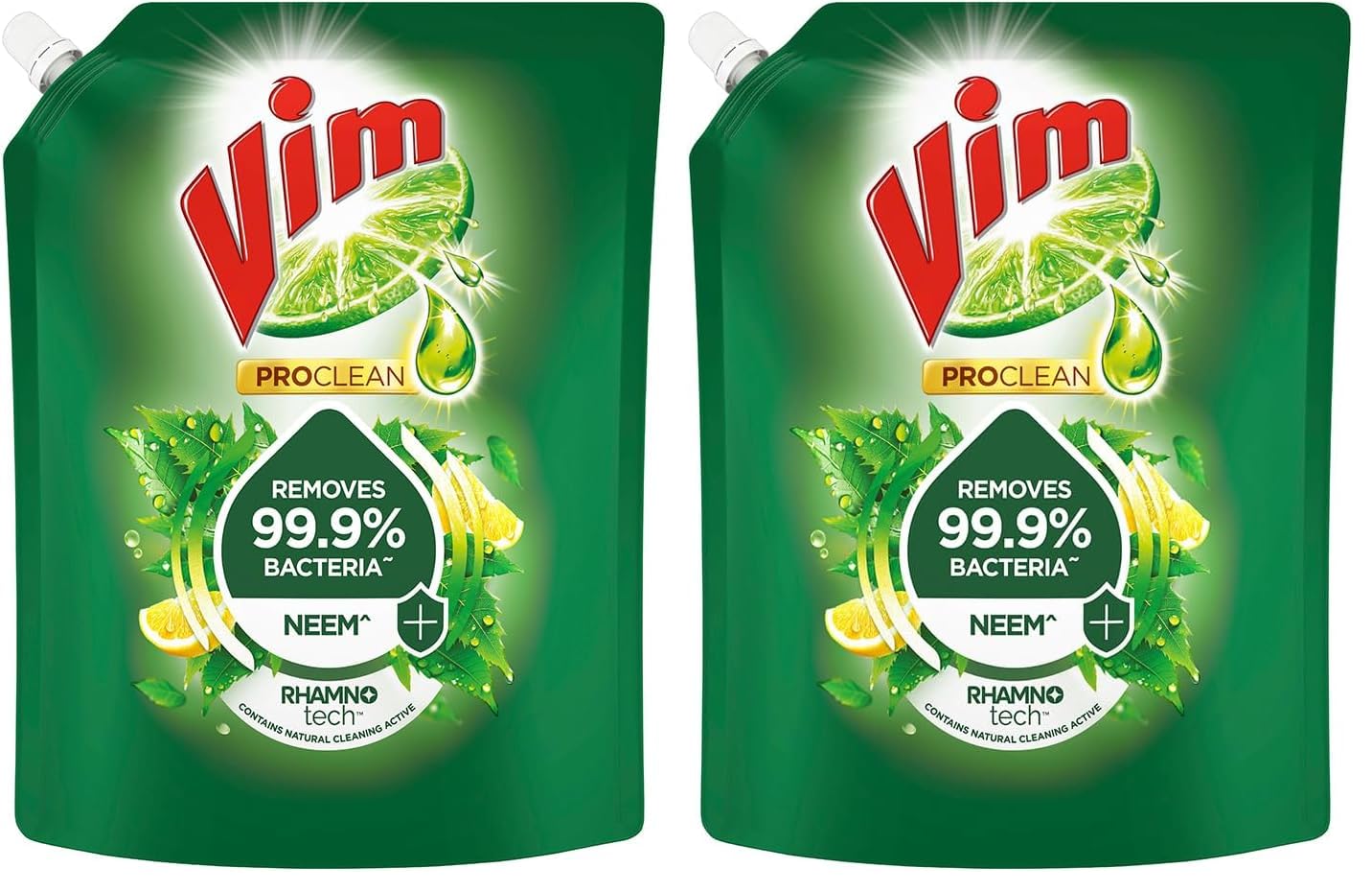 Vim Dishwash Anti Bac Liquid, Neem, 2 Ltr (Pack of 2)
