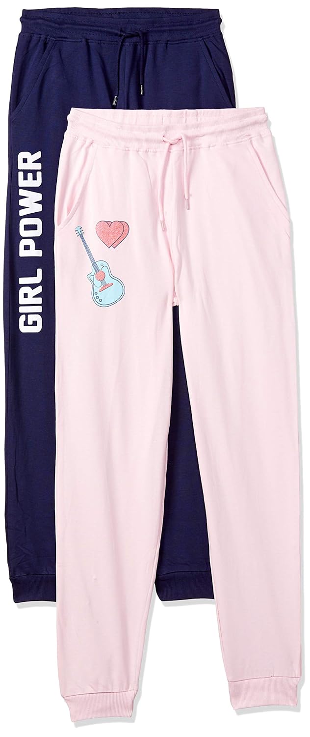 Amazon Brand - Symbol Regular Girls 100% Cotton Printed Track Pants (Joggers)