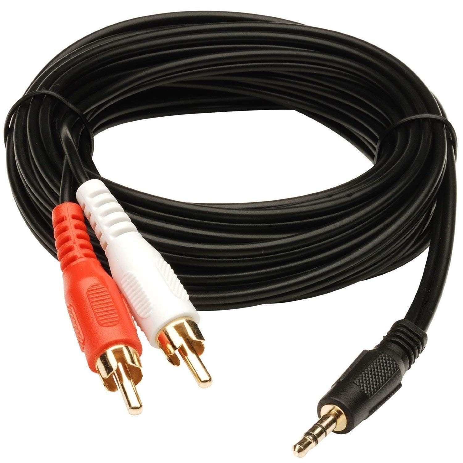 3.5mm to 2-Male RCA Adapter Cable (1.5 Meter) – AUX to RCA Audio Cable for Stereo, Speaker, TV, and Audio Devices – Gold-Plated for Clear Sound