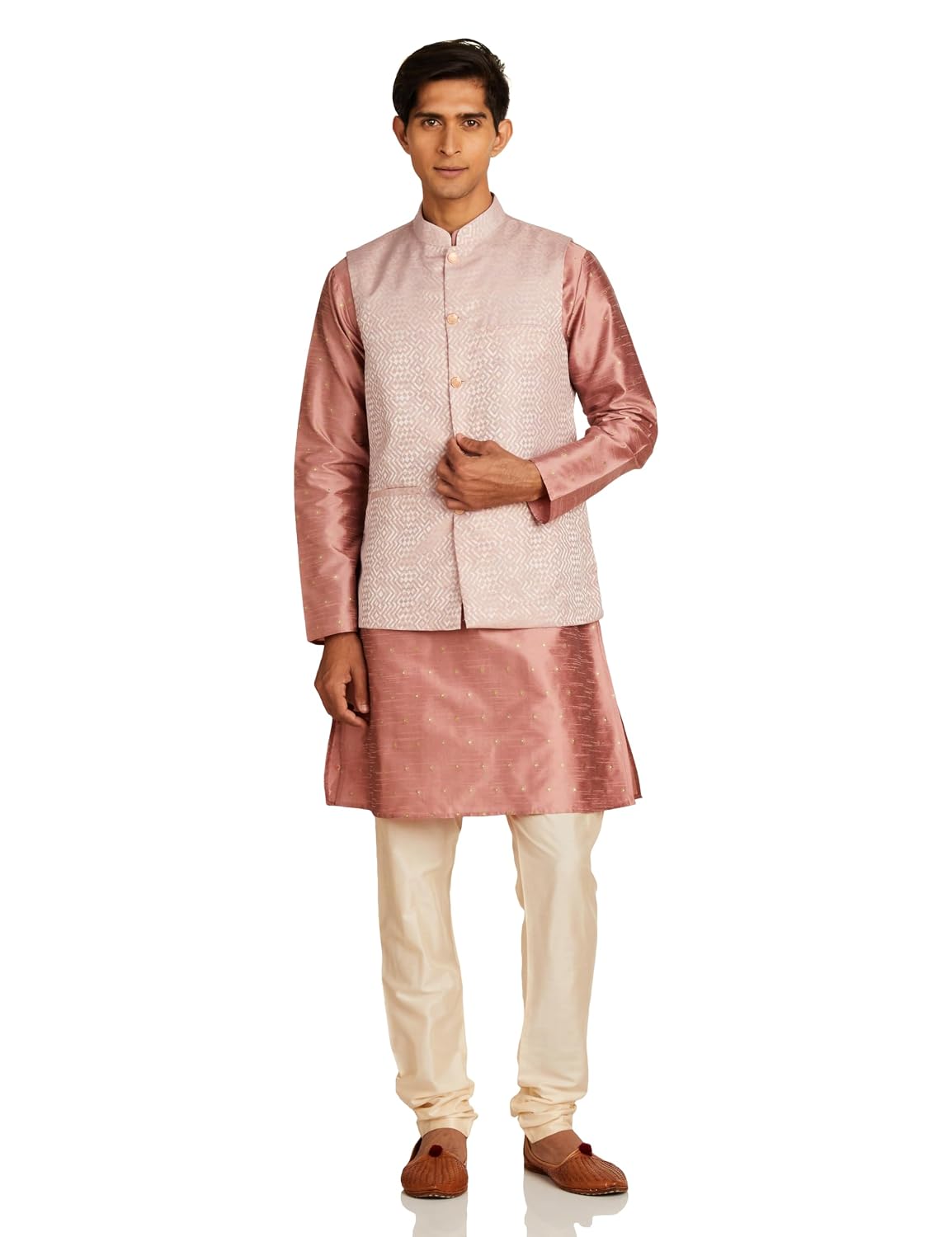 Symbol Men's Cotton Blend Printed Kurta Pyjama Set