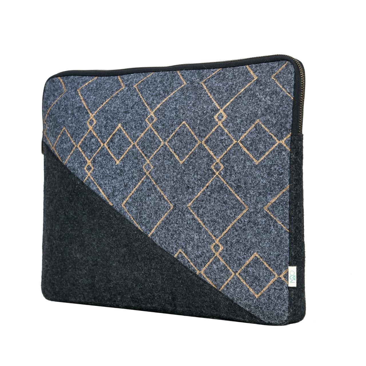 OON Laptop Sleeve Stylish Black & Dark Grey Printed Felt for 15 Inch Device