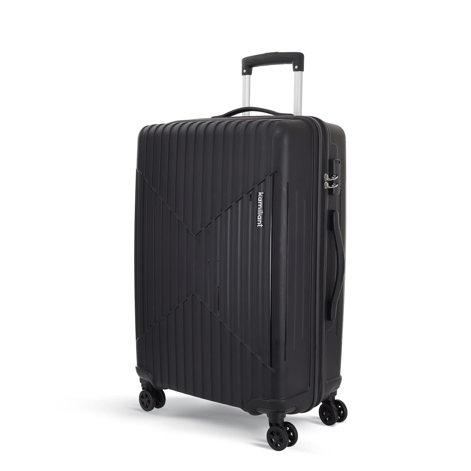 KAMILIANT by American Tourister Savvy|Trolley Bag Check-in Medium Size (70 cms) for Travel| Hard Case Polypropylene (PP) Suitcase|360° 8-Wheel Spinner Luggage Trolley|Combination Lock|Black