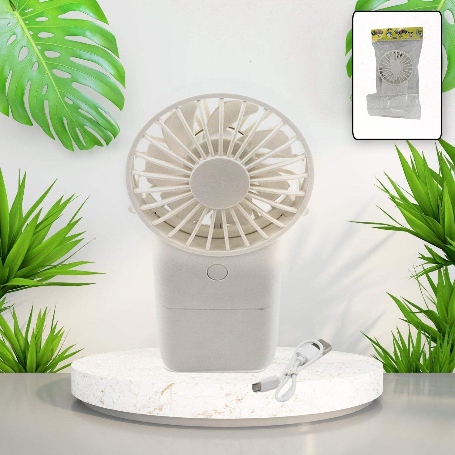 ATEVON Portable Handheld Fan – USB Rechargeable Mini Electric Fan with 3 Modes, Compact Personal Fan for Students (1 Pc)