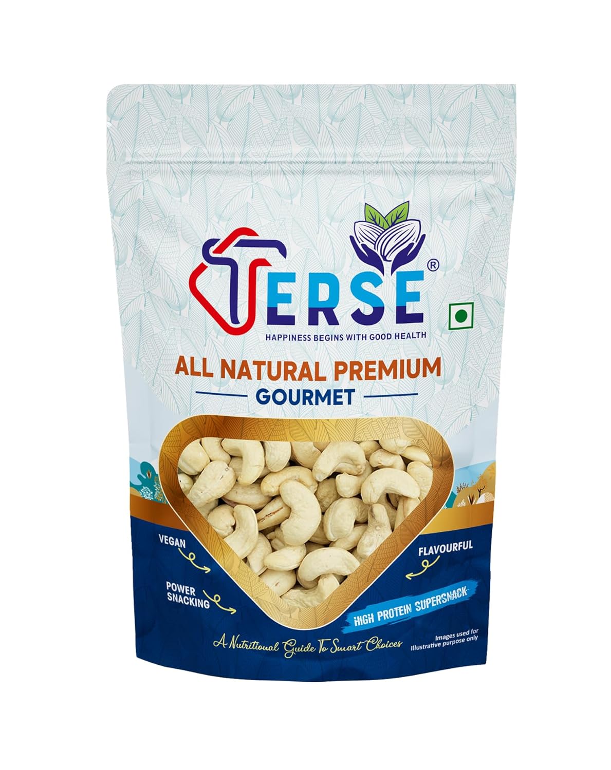 TERSE Premium Natural Whole Cashews 400g (Pack of 2) Value Pack | Dry Fruits, Kaju, Healthy Snacks | Unsalted Cashew Nuts | Crunchy, Nutritious & Delicious Nuts | Rich in Protein, Magnesium & Phosphorus