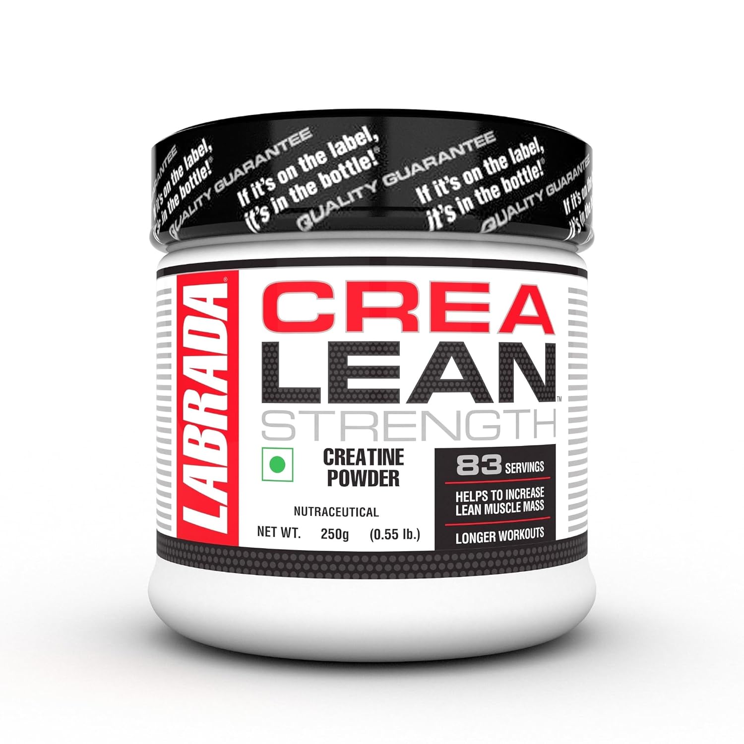 Labrada CreaLean Powder (Post Workout, Sustain longer workout, Muscle Repair & Recovery, 3g Creatine Monohydrate,For 83 Servings) - 0.55 lbs (250 gm)