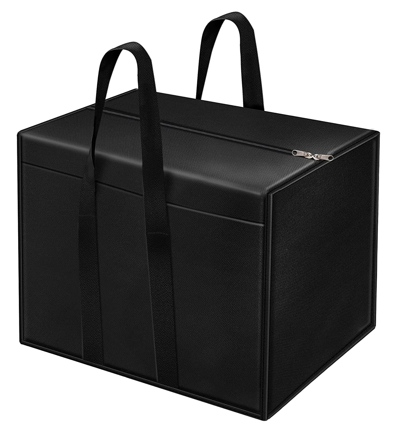 TEKCOOL 1 Pack Moisture Proof Nylon Large Size Underbed Storage Bag For Clothes (54 x 46 x 28 cm) - Black, Rectangular
