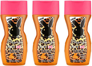 PLAYBOY Play It Wild Shower Gel combo For Women (250ml each) Pack of 3 (3 x 250 ml)