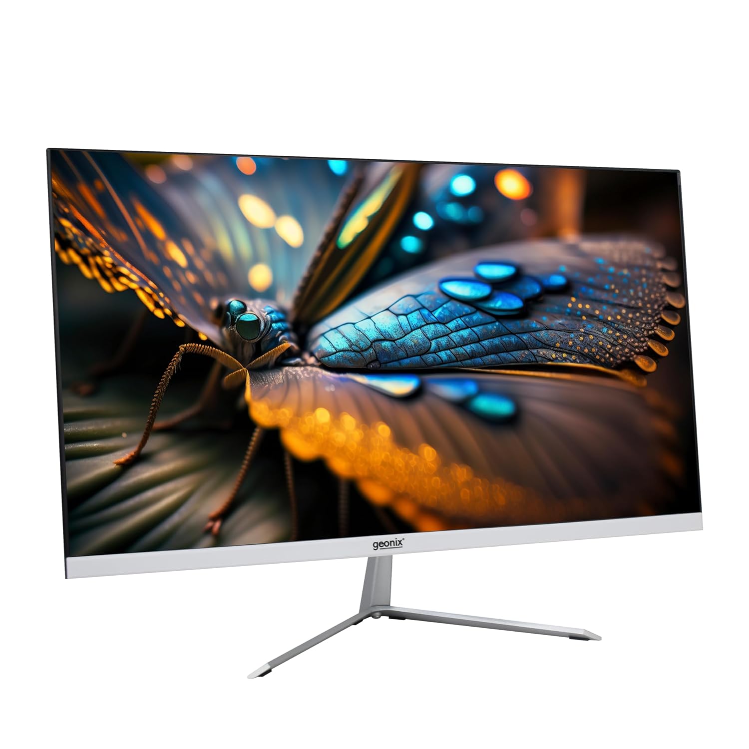 GEONIX 22 Inch (55.88 CM) PC Monitor, FHD IPS 1920x1080P Monitor 75Hz 100% sRGB 178� Wide Viewing Angle PC Monitor, HDMI VGA Port, Low Blue Light Desktop, 3 Years Warranty (White)