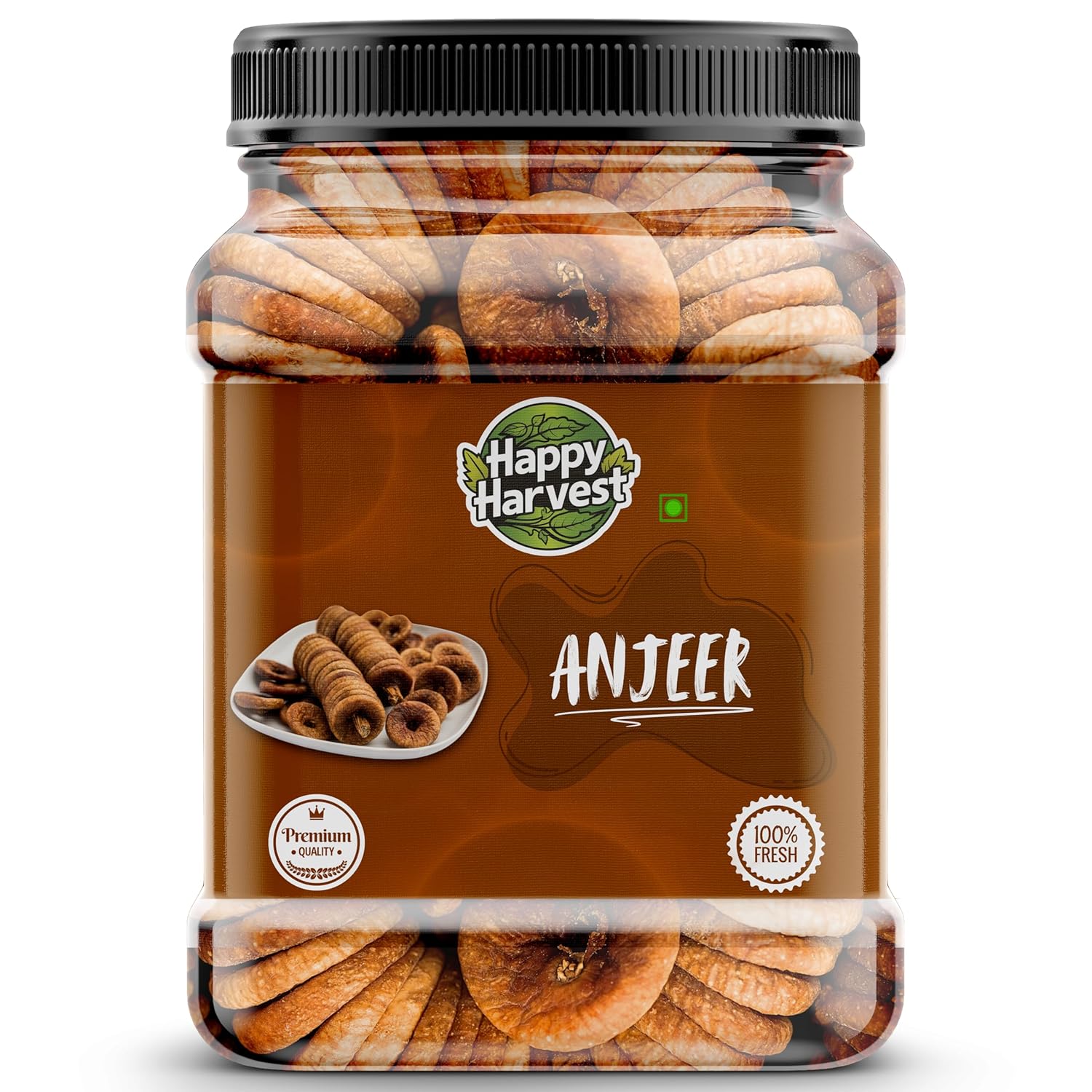 Happy harvest Dried Afghani Anjeer 1KG | Rich Source of Fibre, Calcium & Iron | Low in calories and Fat Free | High in Minerals & Vitamins | Nutritious and Delicious Snacks | Premium Dried Figs (1000GM)