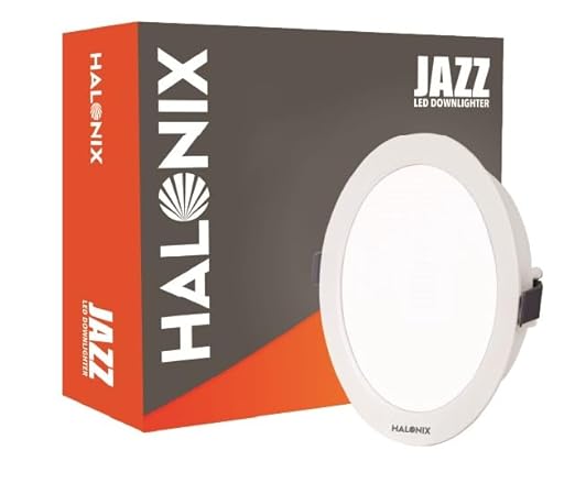 Halonix Polycarbonate Jazz 15W Warm White Recessed Downlighter|Cutout- 4 Inch|Recessed Ceiling Light for Hall, Room, Office, Shop|Led Downlighter with Surge Protection|Pack 1 (Yellow)