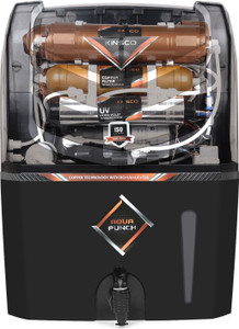 Kinsco Aqua Punch 15 L RO + UV + UF + Copper + TDS Control Water Purifier with Prefilter (Black)