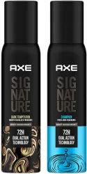 AXE SIGNATURE SIGNATURE Dark Temptation and Champion Deodorant No Gas Body Perfume Deodorant Spray - For Men (400 ml, Pack of 2)