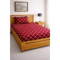 DECORUM Glace Cotton Single Bedsheet with 1 Pillow Cover | Soft, Durable, Lightweight & Skin-Friendly Fabric| Suitable for Single/Diwan Bed Size