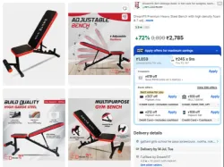 DreamFit Premium Heavy Steel Bench with high density foam & 7 adj...more