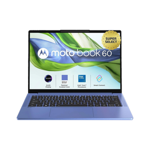 [Use Card] MOTOROLA Motobook 60 Full Metal 2.8K OLED (i5 14th Gen) Intel Core 5 Series 2 210H - (16 GB/512 GB SSD/Windows 11 Home) 14IRH10R Thin and Light Laptop (14 Inch, PANTONE Wedgewood, 1.39 kg, With MS Office)