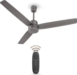 HAVELLS FAB|Remote Controlled|Low Noise|Upto 65% Energy Saving|Reverse Mode|30W with 3 Year Warranty BLDC Motor 1200 mm Ceiling Fan (5 Star | Stone Grey | Pack of 1)