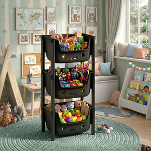 MAXTID multi layer Storage Cabinet for Neat Arrangement Storage Box (Black)