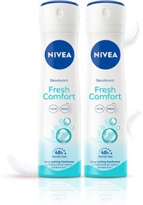 NIVEA Fresh Comfort Deo, Odour Free, Floral Scent, Long Lasting 48h Derma Protection Deodorant Spray - For Women -