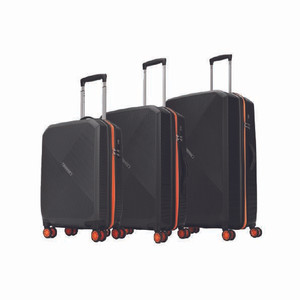 ARISTOCRAT Apex Hard Side Polypropylene Luggage | Trolley Bag with Combination Lock Cabin & Check-in Set 8 Wheels - 31 Inch BLACK -