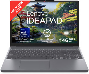 Lenovo IdeaPad Slim 3 (Gen 11) Next-gen AI PC Intel Core Ultra 5 Series 3 322 - (16 GB/512 GB SSD/Windows 11 Home) IdeaPad Slim 3 15IPH11 Thin and Light Laptop (15.3 inch, Luna Grey, With MS Office)