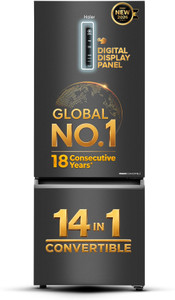 Haier 445 L Frost Free Double Door Bottom Mount 1 Star Convertible Refrigerator (Luxe Black, HRB-4951BLBA-P)