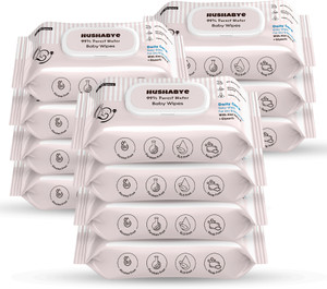 Hushabye Soft Baby Wet Wipes with AloeVera And Glycerin, Clinically Tested with Lid