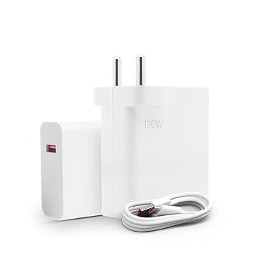 Original 120W Super- Turbo Hyper Charging Combo for Xiaomi Redmi Note 9/9 Power/9 Prime/Note 10/Poco M2 Pro/Note 7 Pro/Note 9 Pro/Note 8/Note 7/Mi A1/Mi A2 /Mi A3,USB Type C,White (FIX103)