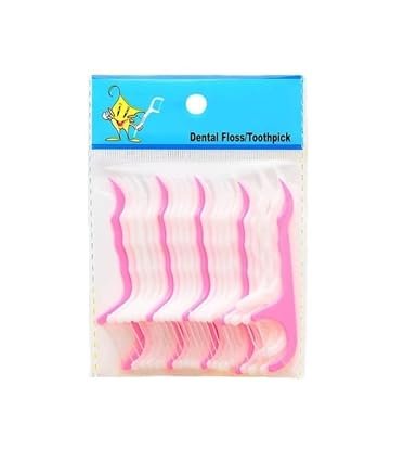 3in1 Dental Tooth Cleaning Dental Floss Plastic Set for Clean Teeth Fresh Breath and Healthy Gums, Oral Care Floss Toothpick Cleaner With Handle Flosser For Thread Teeth, Pack of -25