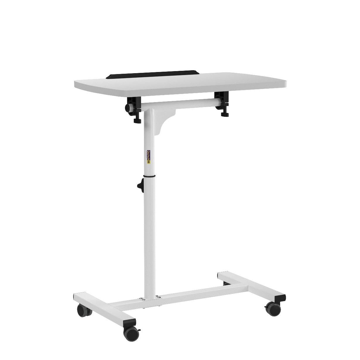 About Space Laptop Table - Multipurpose Portable Study Desk - Height Adjustable Foldable Bed Table for Work from Home, Online Classes, Office(L 54 X B 32 X H 69-90 Cm, White) - Alloy Steel