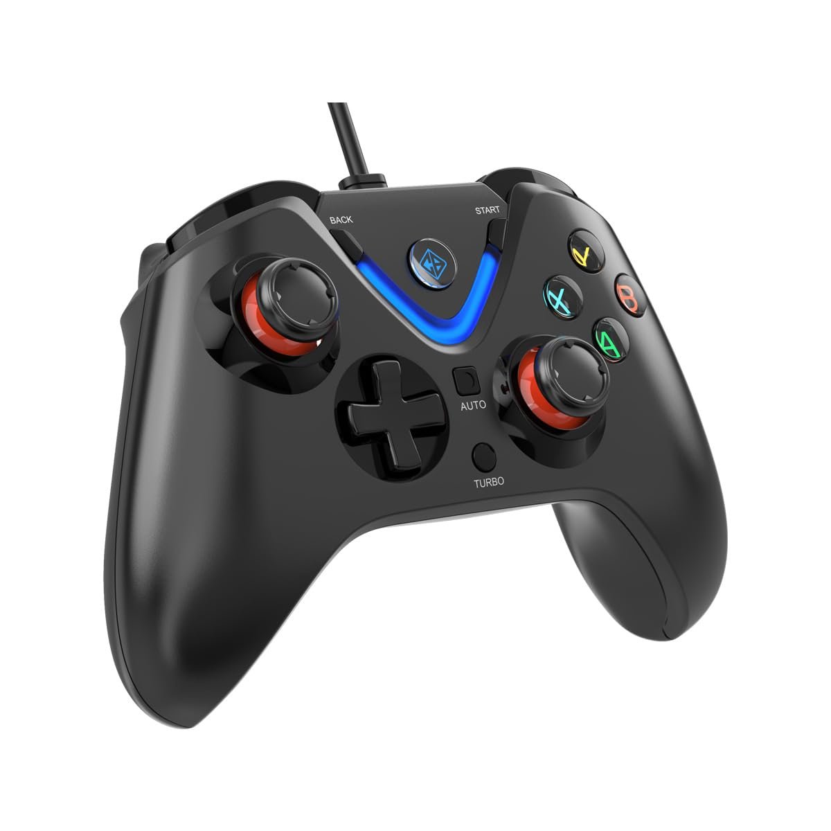 Cosmic Byte ARES Wired Controller for PC, Upgraded Hall Effect Joystick & Triggers, Dual Vibration, Backit LED Buttons, Turbo, Auto Turbo (Black)
