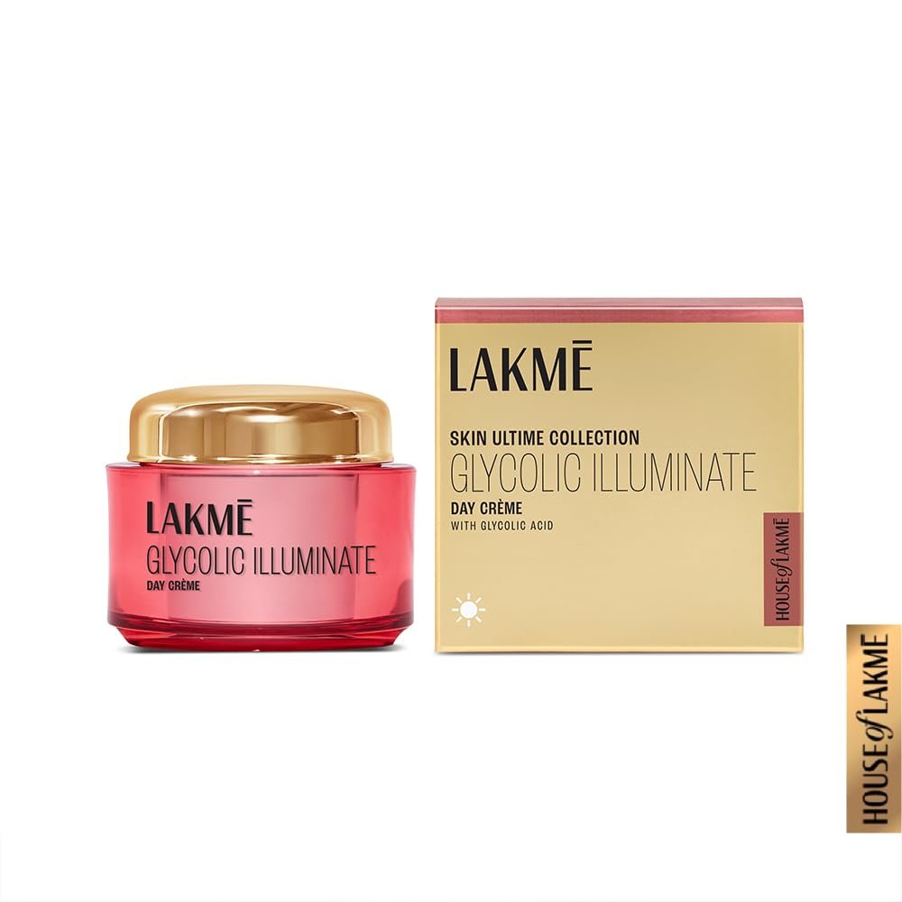Lakme Glycolic Illuminate Day Cream 50 g| Skin Cell Regeneration Cream & Reveals Even Toned Skin with Glycolic Acid