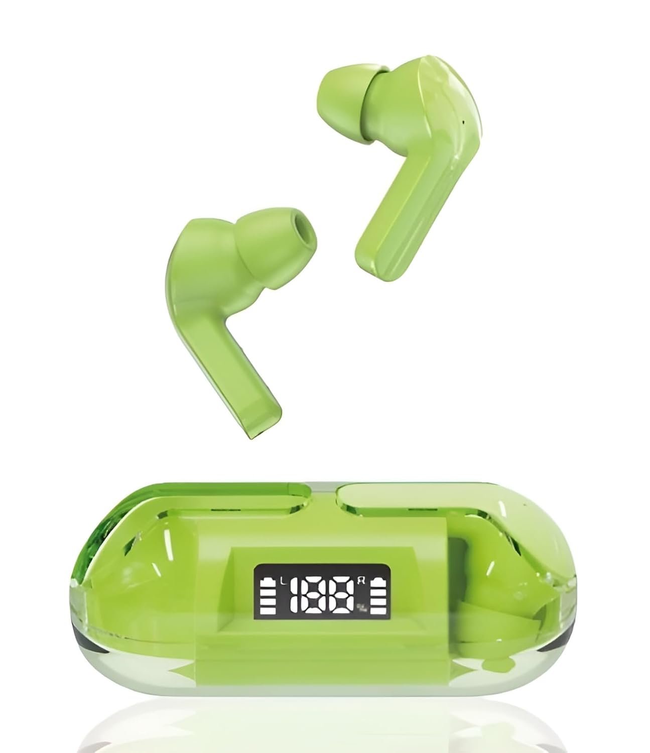 PRO Transparent TWS Earbud, Bluetooth Earbuds with Display, Transparent Design, 30 Hrs Playtime with Fast Charging, Bluetooth 5.3 + ENC, 13mm HD BASS Drivers, IPX7 Sweat-Proof, Built-in Mic