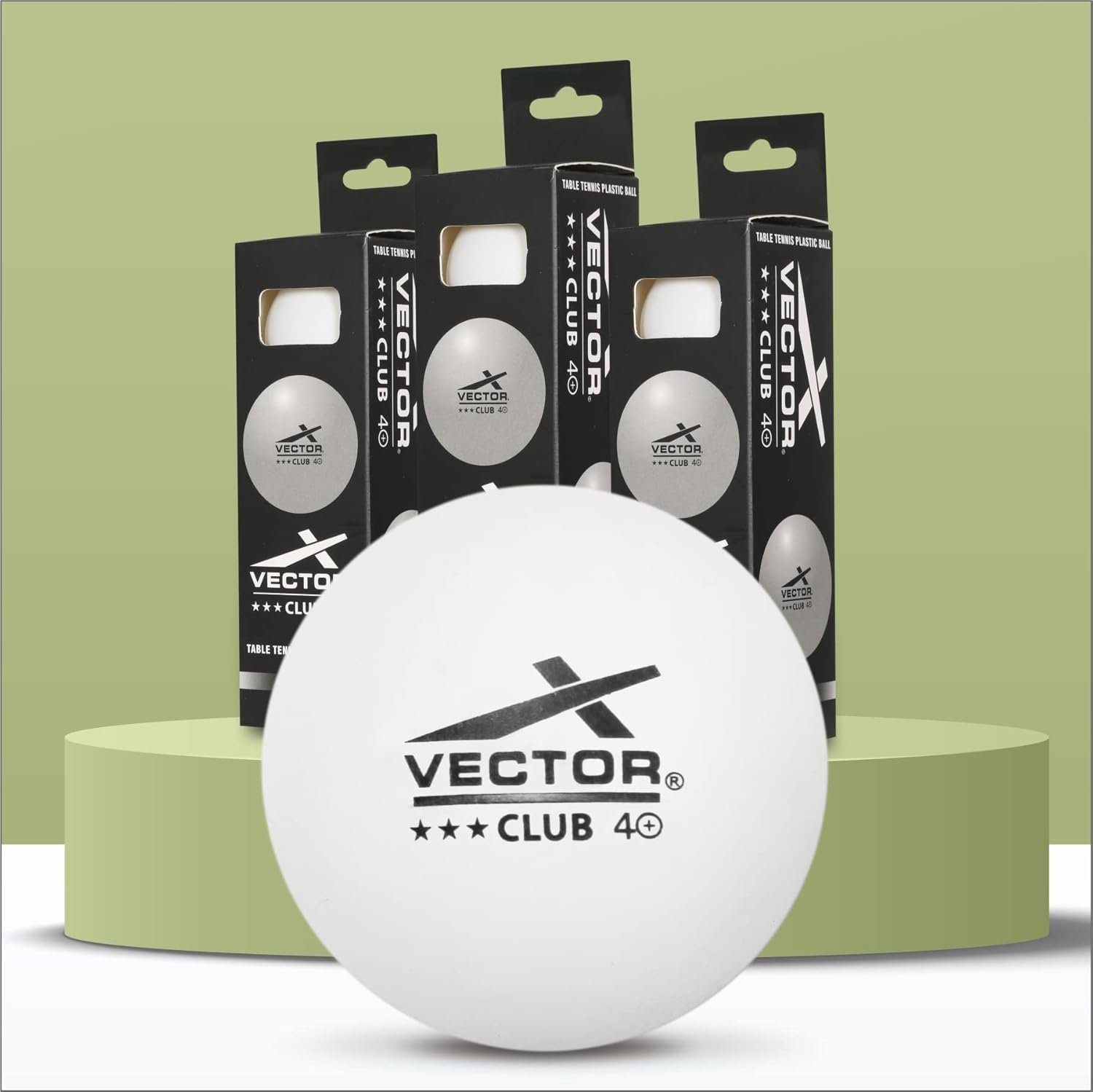 Vector X Club 3 Star Premium ABS Plastic Table Tennis Balls Pack of 3 Pcs.| High Performance TT Balls for Professional Matches and Training | Ideal for Adults & Kids (White) - 1 Box